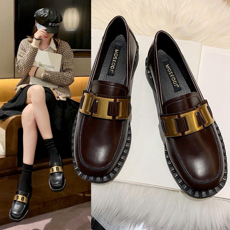 British Black Leather Flats Shoes Women S Casual Shoes Net Red Metal Decoration Platform Loafers Slip-On Ladies Walking Shoes
British Black Leather Flats Shoes Women S Casual Shoes Net Red Metal Decoration Platform Loafers Slip-On Ladies Walking Shoes
