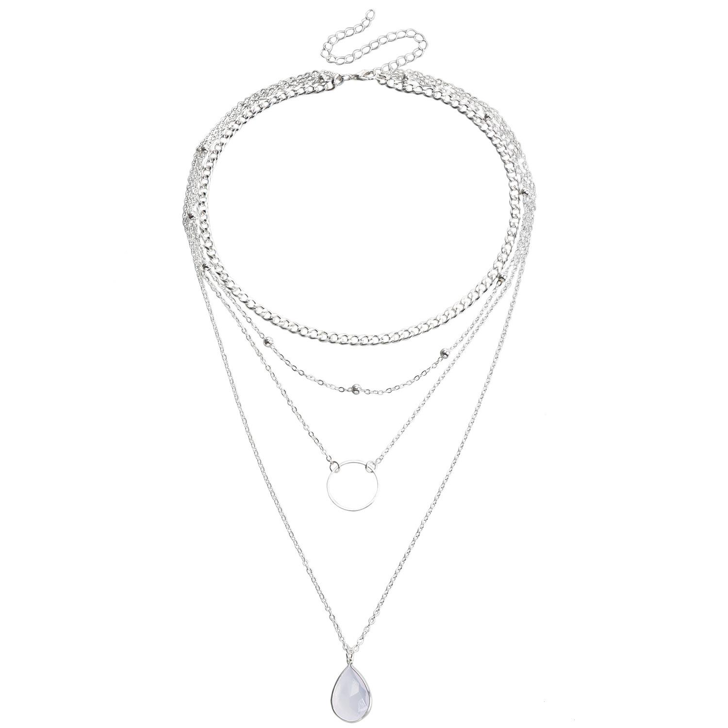 Foreign trade jewelry fashion multi-layer metal chain water drop imitation diamond circle set neck chain stacked collar Spice girl срібний
Foreign trade jewelry fashion multi-layer metal chain water drop imitation diamond circle set neck chain stacked collar Spice girl срібний