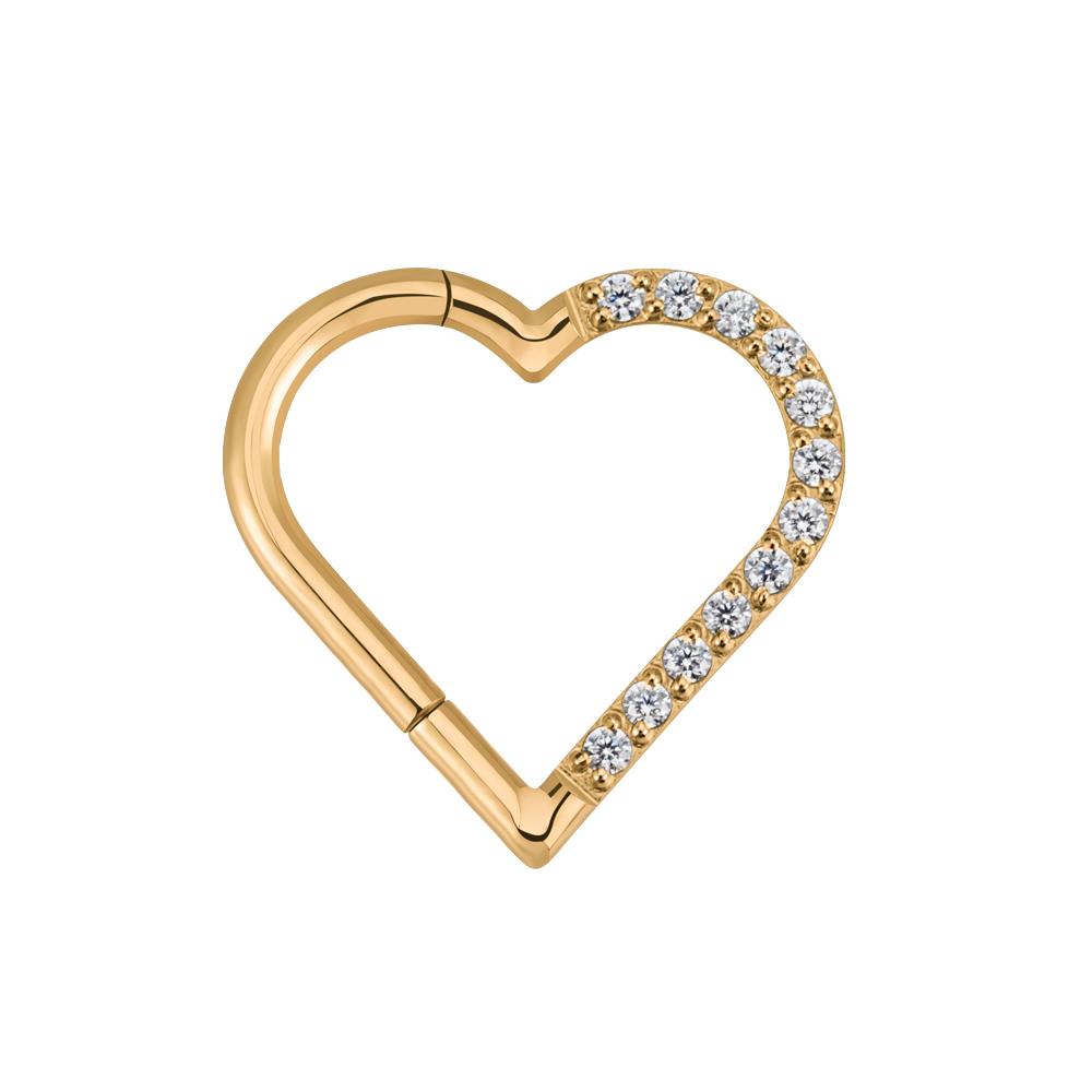 Right Grand ASTM F136 Titanium Daith Heart Earring Hoop Cartilage Tragus Helix Rings Hinged Segment Hoop with Clear CZ 16G 1.2X8mm
Right Grand ASTM F136 Titanium Daith Heart Earring Hoop Cartilage Tragus Helix Rings Hinged Segment Hoop with Clear CZ 16G 1.2X8mm