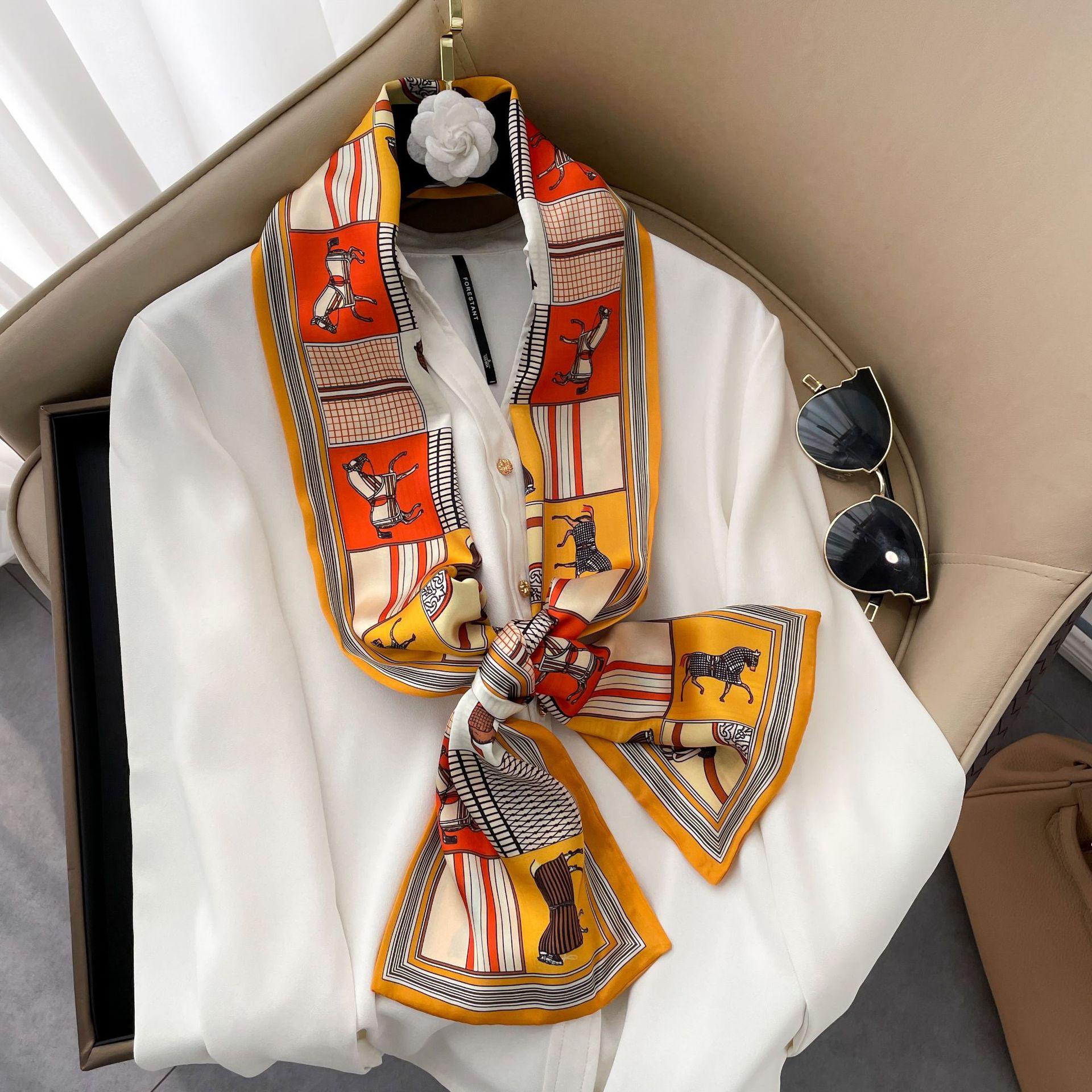 Высококачественные роскошные шелковые шарфы, повязка на голову, шарфы, шейный шарф для женщин, шелковый шарф с цепочкой, женская декоративная шаль 150-17cm
Высококачественные роскошные шелковые шарфы, повязка на голову, шарфы, шейный шарф для женщин, шелковый шарф с цепочкой, женская декоративная шаль 150-17cm