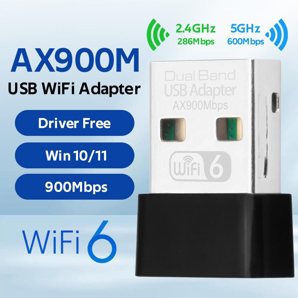Wifi 6 AX900 Mini USB Adapter Driver Free Dual Band 2.4G/5Ghz 900Mbps USB 2.0 WiFi Card for Laptops PC
Wifi 6 AX900 Mini USB Adapter Driver Free Dual Band 2.4G/5Ghz 900Mbps USB 2.0 WiFi Card for Laptops PC