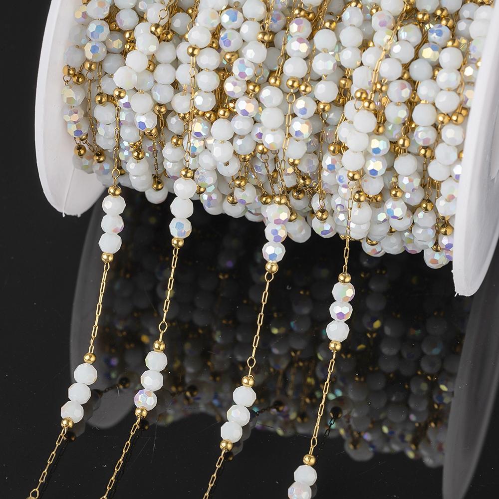 1Meter Stainless Steel Colorful Crystal Beading Chain for DIY Handmade Necklaces Bracelets Jewelry Making Supplies Accessories білий
1Meter Stainless Steel Colorful Crystal Beading Chain for DIY Handmade Necklaces Bracelets Jewelry Making Supplies Accessories білий