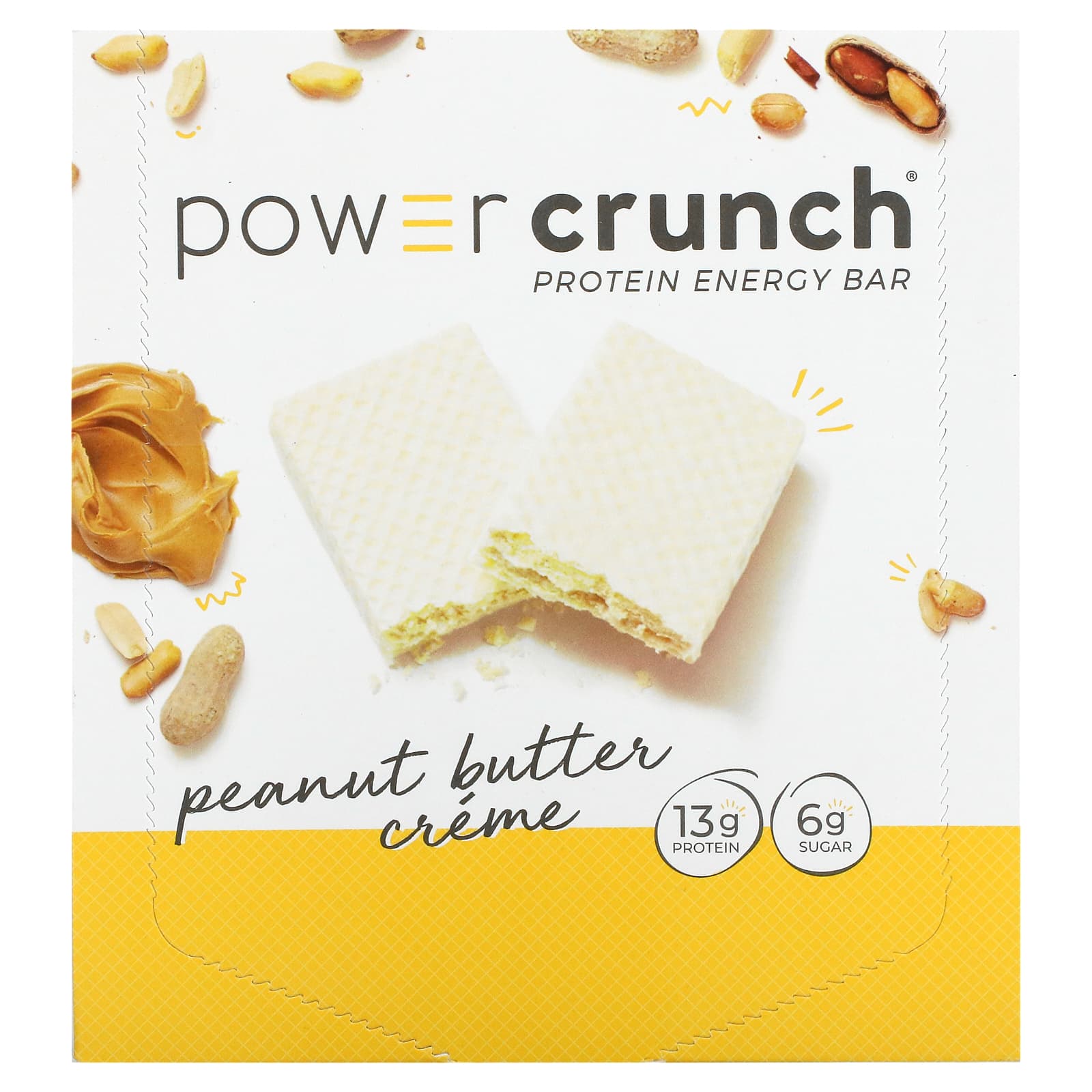 BNRG, Power Crunch Protein Energy Bar, Original, Peanut Butter Cream, 12 bars, 1.4 oz (40 g) each
BNRG, Power Crunch Protein Energy Bar, Original, Peanut Butter Cream, 12 bars, 1.4 oz (40 g) each