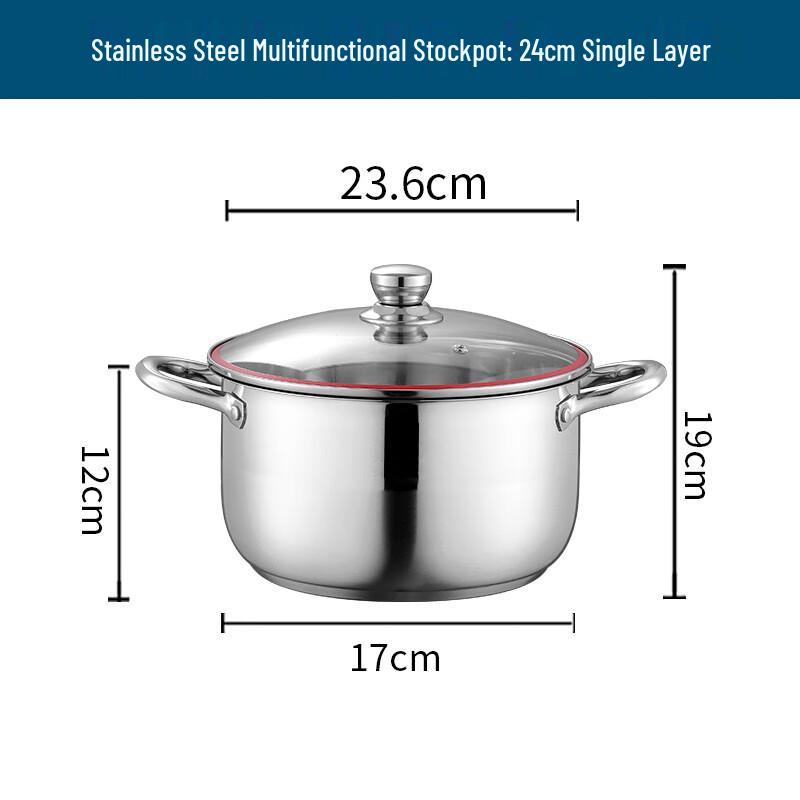 Wutuo Non-stick 24cm Stainless Steel Soup & Steamer Pot
Wutuo Non-stick 24cm Stainless Steel Soup & Steamer Pot
