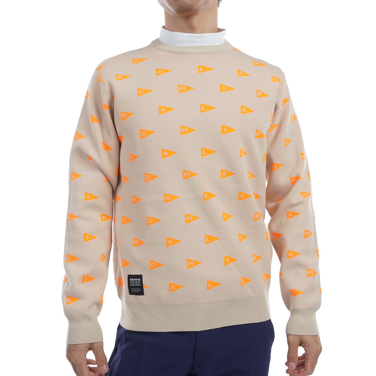 Admiral Golf ADMA453 Men s Flag Jacquard Crew Sweater, Beige
Admiral Golf ADMA453 Men s Flag Jacquard Crew Sweater, Beige