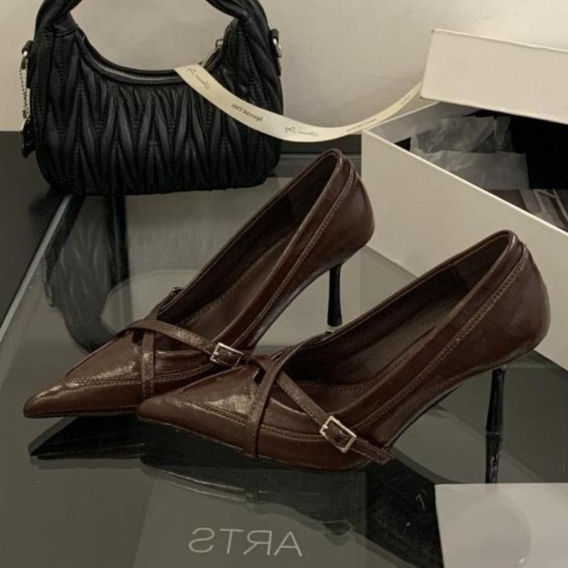 Fashion Retro Burgundy Pointed Toe Pumps Women Fashion Cross Tied Buckle Decoration Designer Shoes Elegant Comfort Commuter Office Shoes 35 коричневый
Fashion Retro Burgundy Pointed Toe Pumps Women Fashion Cross Tied Buckle Decoration Designer Shoes Elegant Comfort Commuter Office Shoes 35 коричневый