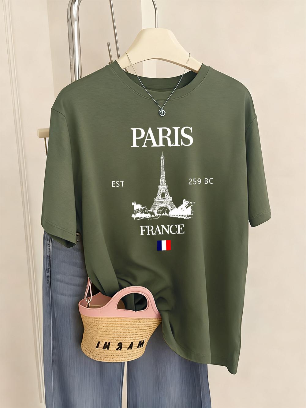 Paris France Eiffel Tower Prints TShirts Women Summer Basic Short Sleeve Tops ONeck Loose T Shirts Basics Soft Womans Clothes S
Paris France Eiffel Tower Prints TShirts Women Summer Basic Short Sleeve Tops ONeck Loose T Shirts Basics Soft Womans Clothes S