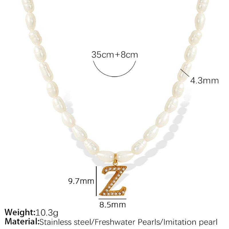 French vintage court style unique freshwater pearl 26 letter pendant - titanium steel
French vintage court style unique freshwater pearl 26 letter pendant - titanium steel