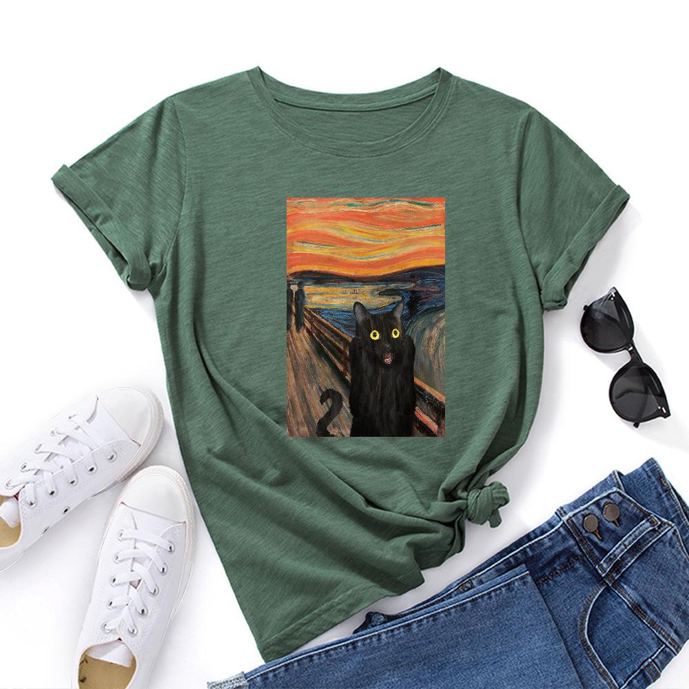 Women s Fashion Cat Print Loose Crew Neck Short Sleeve T-shirts Women 3XL
Women s Fashion Cat Print Loose Crew Neck Short Sleeve T-shirts Women 3XL
