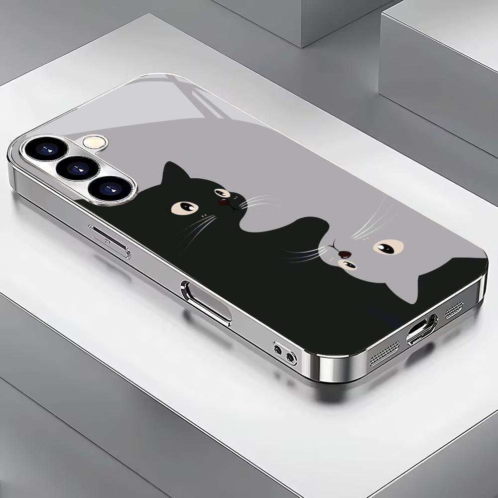Cute cartoon cat silver plated glass phone case suitable for Samsung Galaxy S26 S25 S24 S22 S21 S20 FE/Ultra/Plus anti fall GalaxyS24FE
Cute cartoon cat silver plated glass phone case suitable for Samsung Galaxy S26 S25 S24 S22 S21 S20 FE/Ultra/Plus anti fall GalaxyS24FE