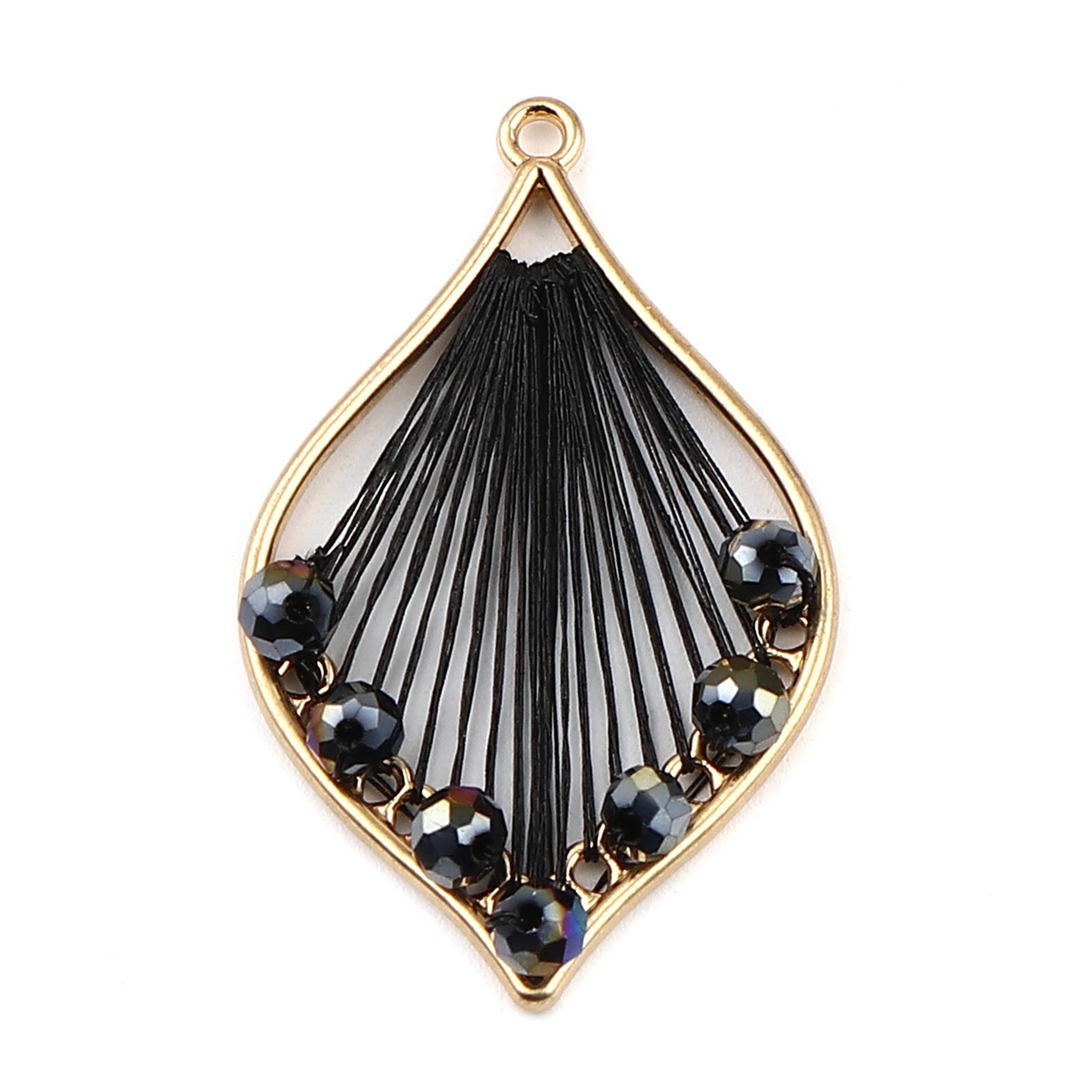 3 PCs Iron Based Alloy & Glass Thread Wrapped Pendants Leaf Gold Color Champagne For DIY Necklace Making 42mm x 26mm
3 PCs Iron Based Alloy & Glass Thread Wrapped Pendants Leaf Gold Color Champagne For DIY Necklace Making 42mm x 26mm