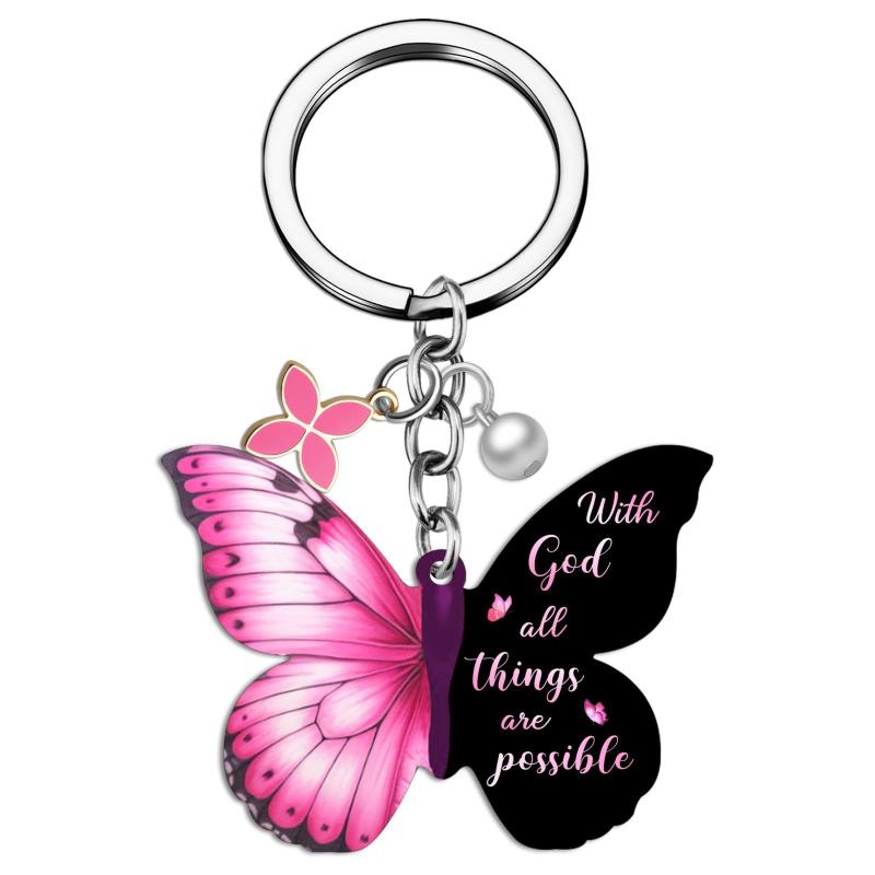 Butterfly Keychain With All Things Are Possible Verse Inspirational Religious Gift For Women Car Keys Bag Purse Accessory A6
Butterfly Keychain With All Things Are Possible Verse Inspirational Religious Gift For Women Car Keys Bag Purse Accessory A6