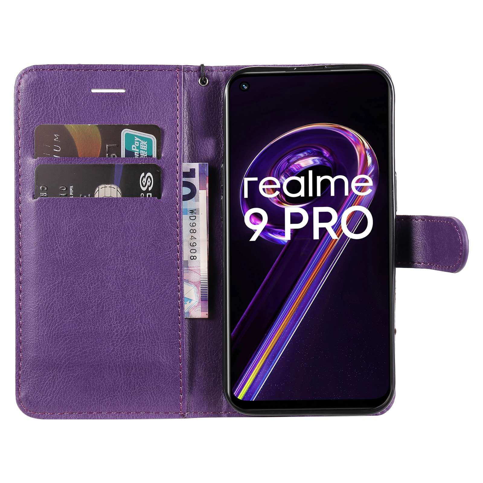 For Realme 9 Pro 5G/9 5G/V25 Case Solid Color Leather Mobile Cover Wallet Stand with Strap Purple
For Realme 9 Pro 5G/9 5G/V25 Case Solid Color Leather Mobile Cover Wallet Stand with Strap Purple