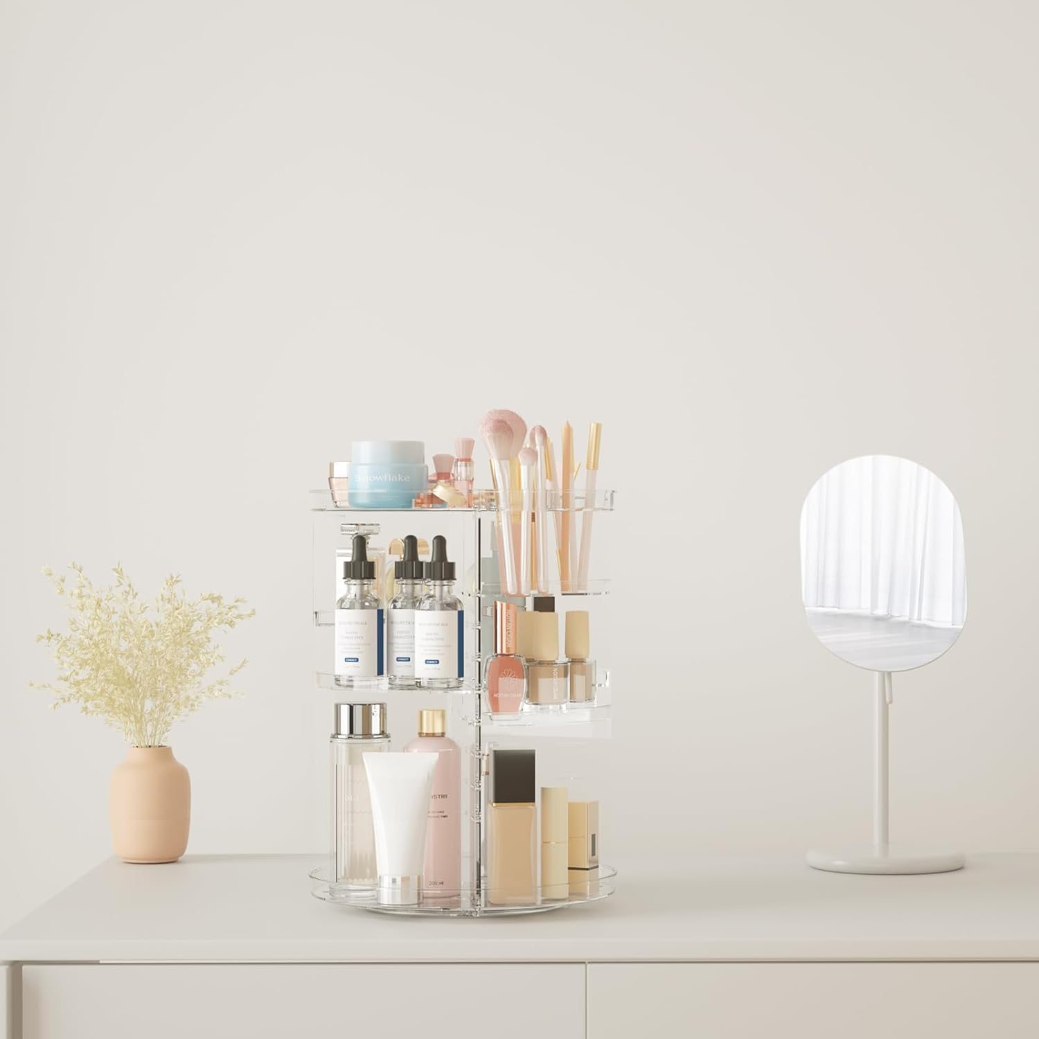 Rotating Makeup Organizer, Adjustable Layers Spinning Skincare Organizer, Cosmetic Display Case with Brush Holder Perfume Tray чистый
Rotating Makeup Organizer, Adjustable Layers Spinning Skincare Organizer, Cosmetic Display Case with Brush Holder Perfume Tray чистый