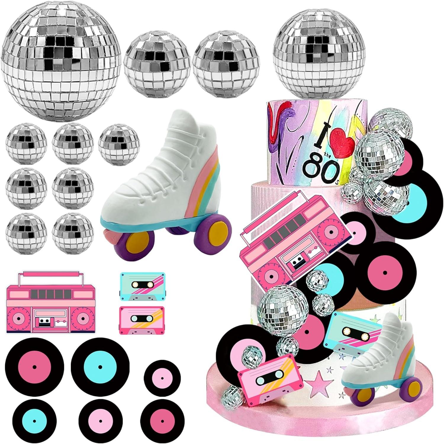 20PCS Roller Skate Cake Topper Disco Ball Cake Toppers Retro Hip Hop Theme Party Cake Decoration for 80s 90s Skating Theme Party
20PCS Roller Skate Cake Topper Disco Ball Cake Toppers Retro Hip Hop Theme Party Cake Decoration for 80s 90s Skating Theme Party