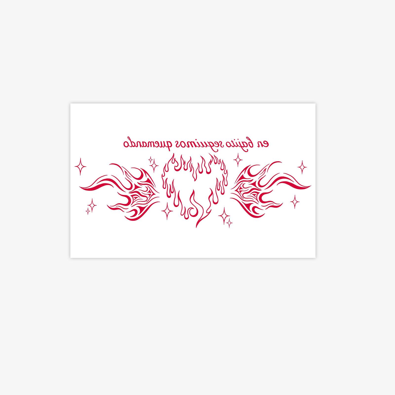 Retro Red Flame Love Tattoo Sticker Waterproof And Long-Lasting Girly Ins Succubus Style Waist And Abdomen Patch 12*19
Retro Red Flame Love Tattoo Sticker Waterproof And Long-Lasting Girly Ins Succubus Style Waist And Abdomen Patch 12*19