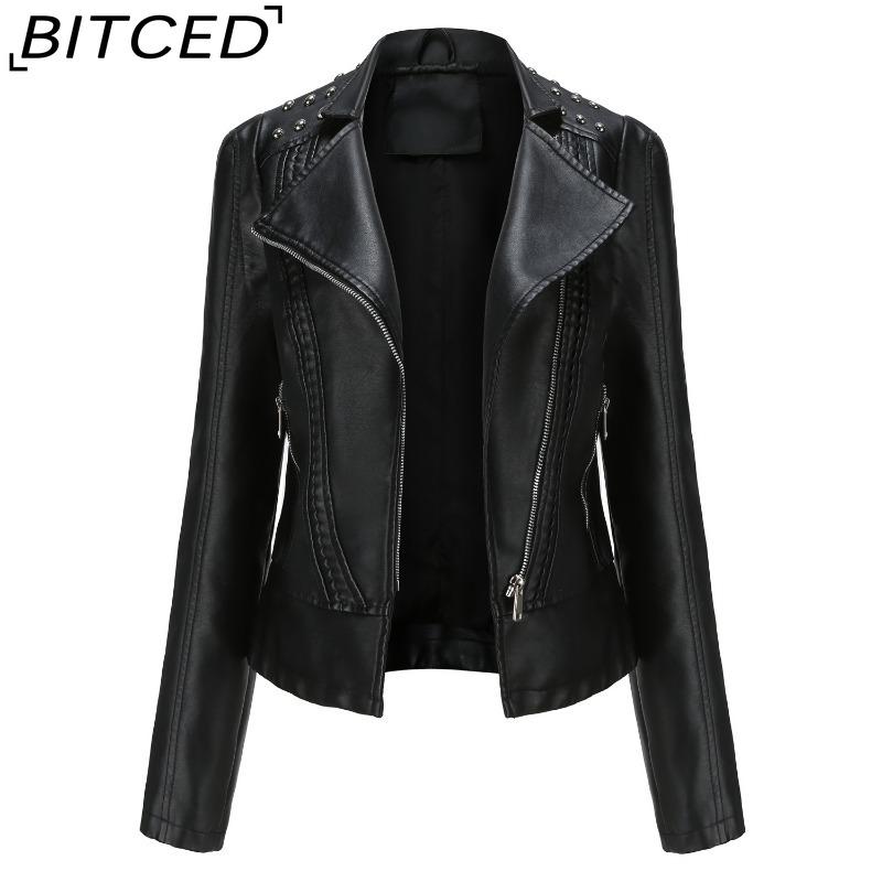 BITCED Women s Beaded Leather Jacket Long-Sleeved Fashionable Jacket Collared Biker Jacket Lightweight Spring/Autumn Jacket XS чёрный
BITCED Women s Beaded Leather Jacket Long-Sleeved Fashionable Jacket Collared Biker Jacket Lightweight Spring/Autumn Jacket XS чёрный