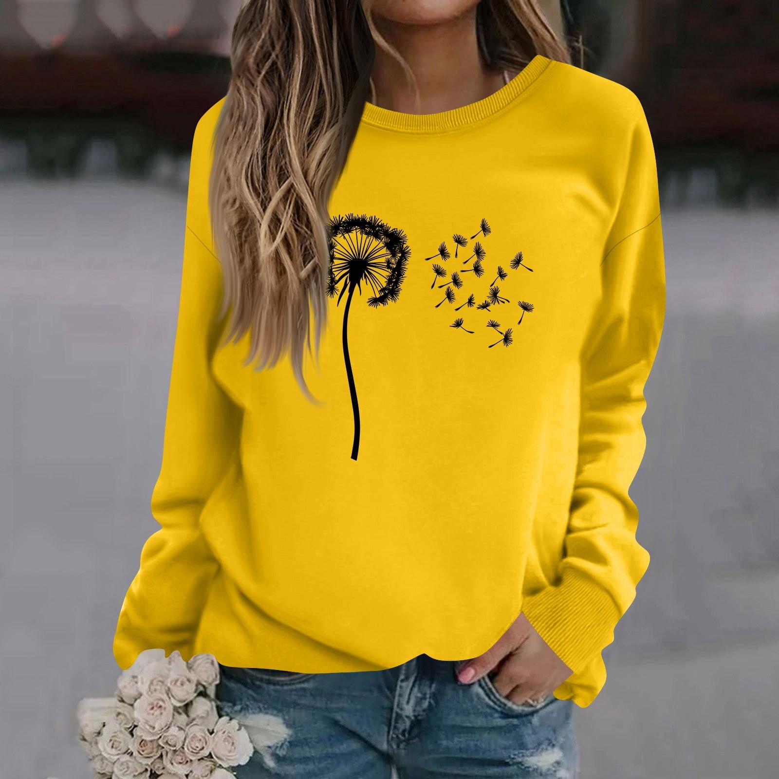 Женская модная повседневная толстовка с длинным рукавом и круглым вырезом с принтом XL жёлтый
Женская модная повседневная толстовка с длинным рукавом и круглым вырезом с принтом XL жёлтый