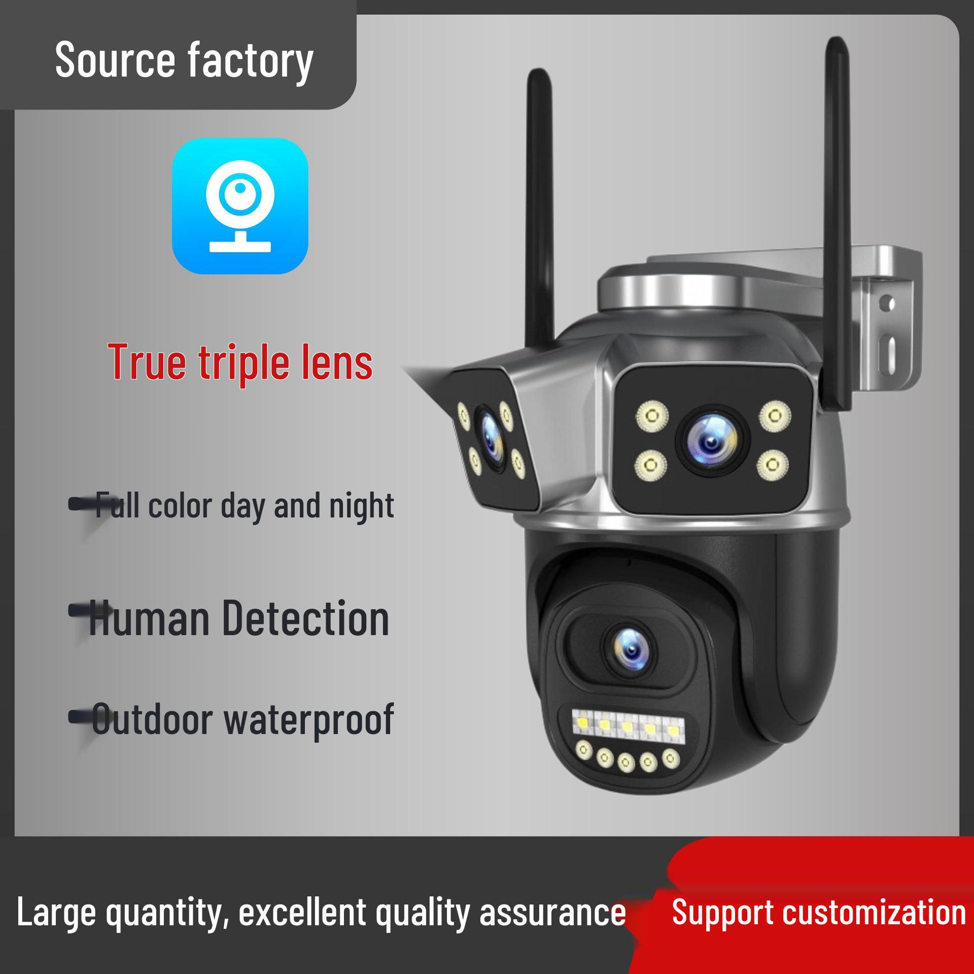 V380 Outdoor Triple-Lens Wireless Surveillance Camera with Mobile Phone Remote and HD Intelligent Monitoring WiFi Camera, English (Default EU Plug)
V380 Outdoor Triple-Lens Wireless Surveillance Camera with Mobile Phone Remote and HD Intelligent Monitoring WiFi Camera, English (Default EU Plug)