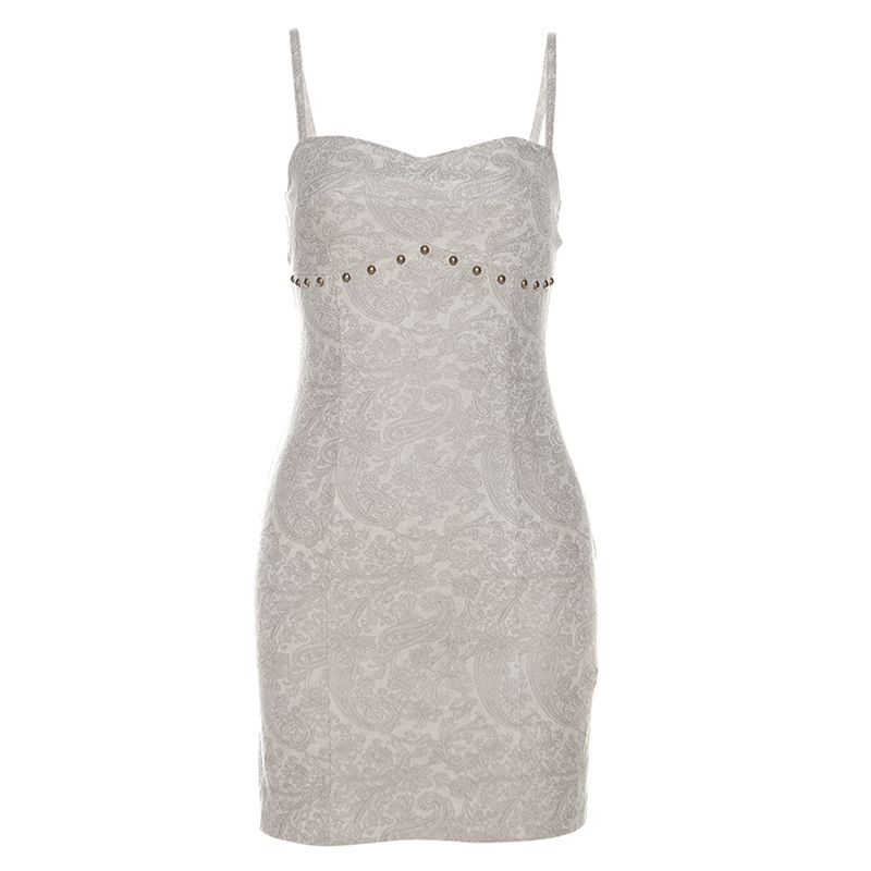 # Sisjuly# Palace Style Retro Dark Pattern Print Rivet Decoration Elegant Silm Sexy Slimming Slip Dress Female Light gray S
# Sisjuly# Palace Style Retro Dark Pattern Print Rivet Decoration Elegant Silm Sexy Slimming Slip Dress Female Light gray S