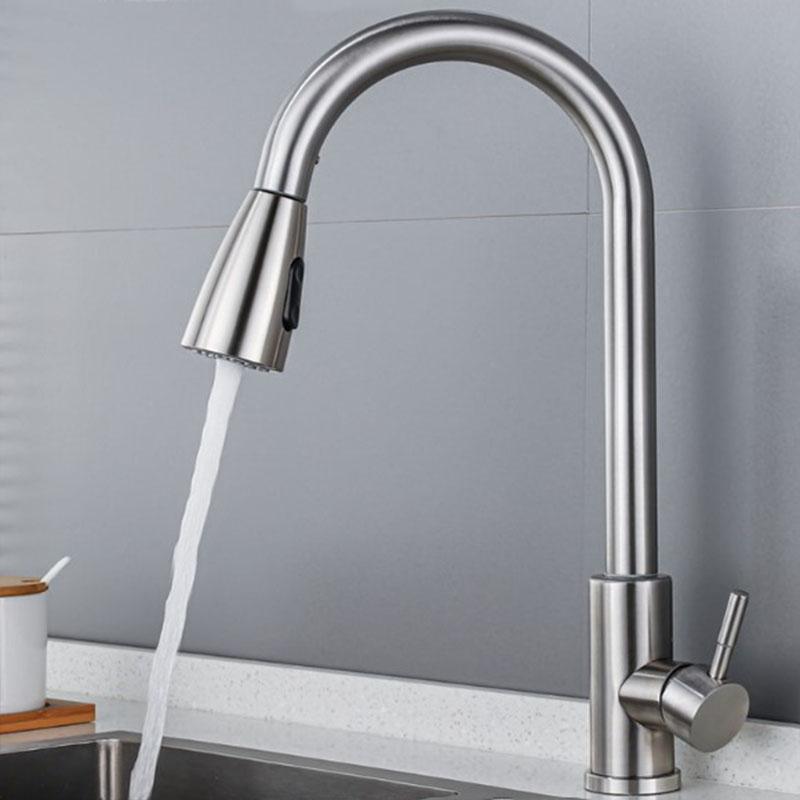 Stainless steel pull-out hot and cold water mixing faucet for kitchen, vegetable sink, washbasin, and bar pull-out faucet G1/2
Stainless steel pull-out hot and cold water mixing faucet for kitchen, vegetable sink, washbasin, and bar pull-out faucet G1/2