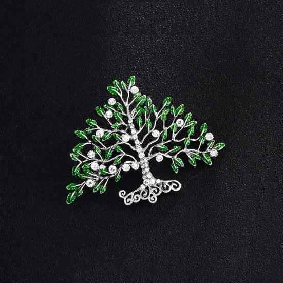 Универсальная эмалированная брошь Set Tree Of Life Brooch серебряный