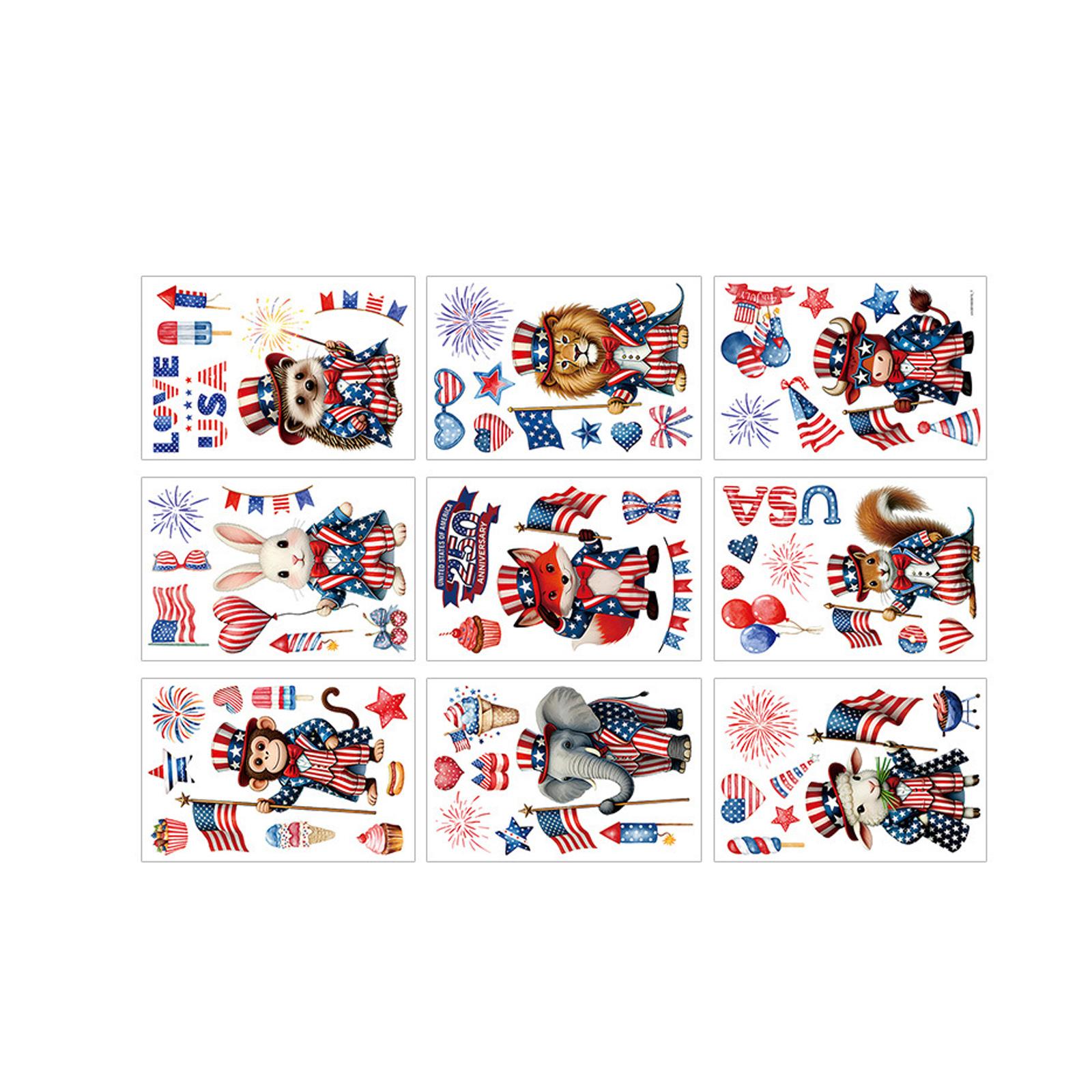 Cartoon American Independence Day Glass Window Stickers, Static Stickers, PVC Animal Celebration Anniversary Window Stickers, Flower Window Stickers One Size
Cartoon American Independence Day Glass Window Stickers, Static Stickers, PVC Animal Celebration Anniversary Window Stickers, Flower Window Stickers One Size