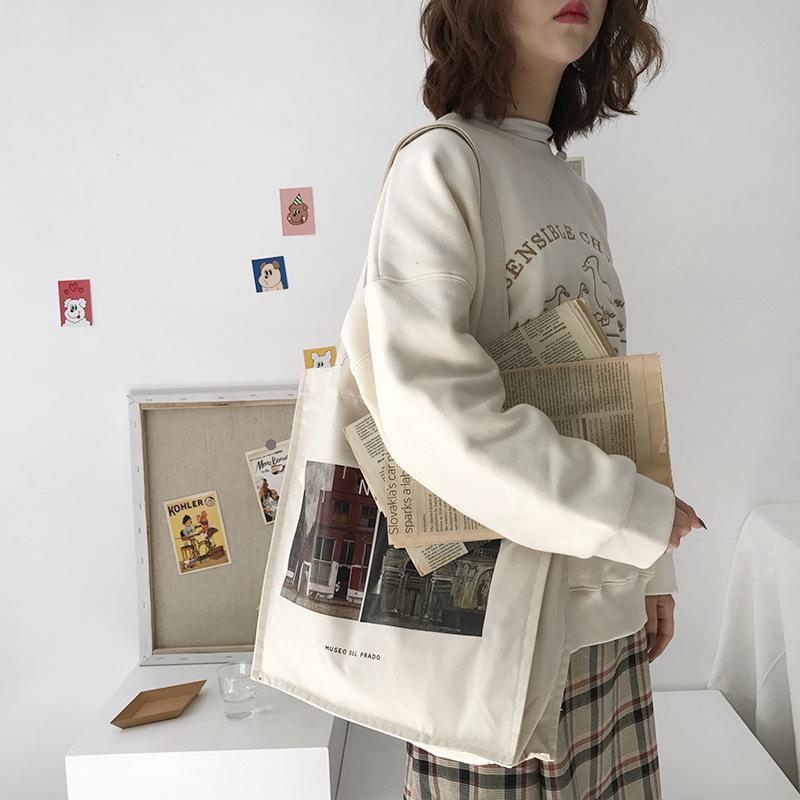 Women Canvas Shopping Bag Prado Museum Pictures Female Cotton Cloth Shoulder Bag Eco Handbag Tote Reusable Grocery Shopper Bags
Women Canvas Shopping Bag Prado Museum Pictures Female Cotton Cloth Shoulder Bag Eco Handbag Tote Reusable Grocery Shopper Bags