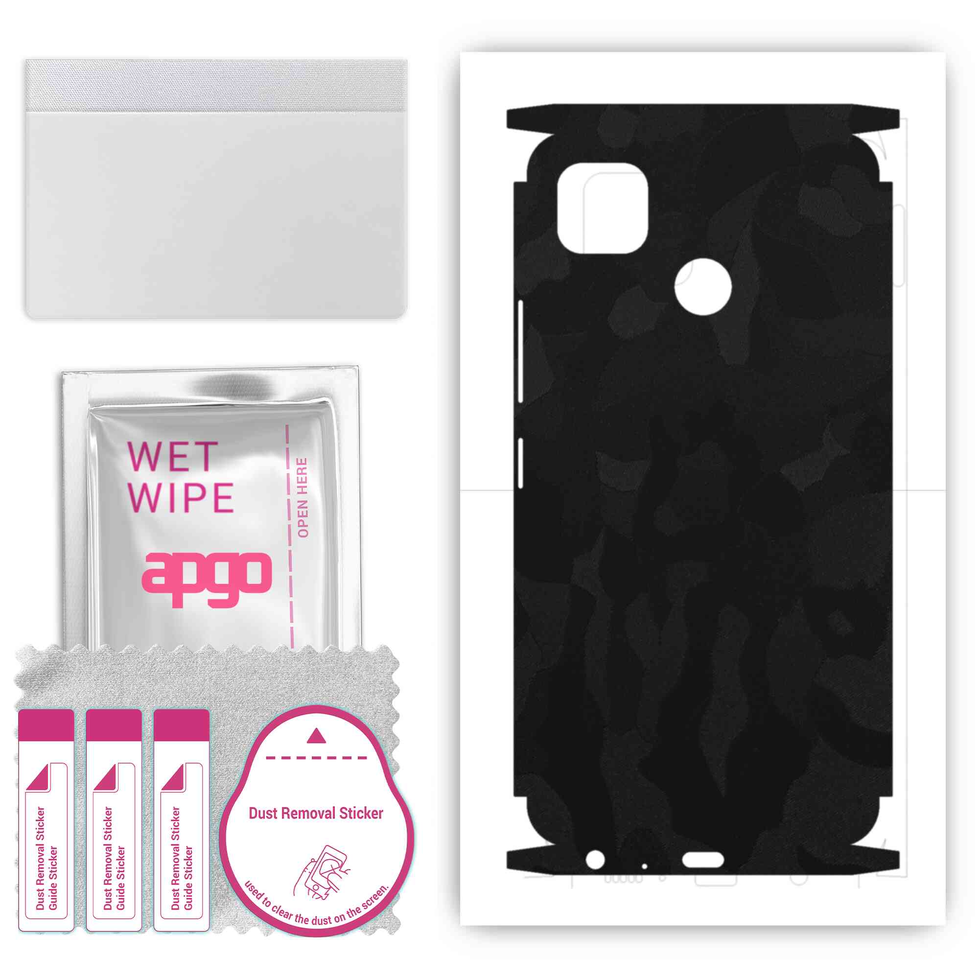 apgo Protective Skin Sticker for the back+sides compatible with Tecno Pop 4, Full Wrap Film, Foil, Vinyl - Pattern Black Camo
apgo Protective Skin Sticker for the back+sides compatible with Tecno Pop 4, Full Wrap Film, Foil, Vinyl - Pattern Black Camo