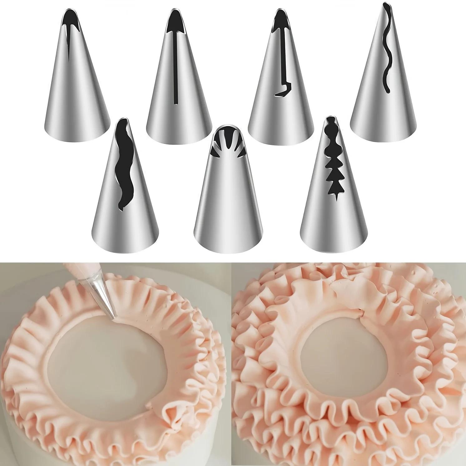 7pcs Stainless Steel Pleated Skirt Tube Nozzle Set for Pastry and Cake Decorating - Baking Supplies with Easy Release Design
7pcs Stainless Steel Pleated Skirt Tube Nozzle Set for Pastry and Cake Decorating - Baking Supplies with Easy Release Design