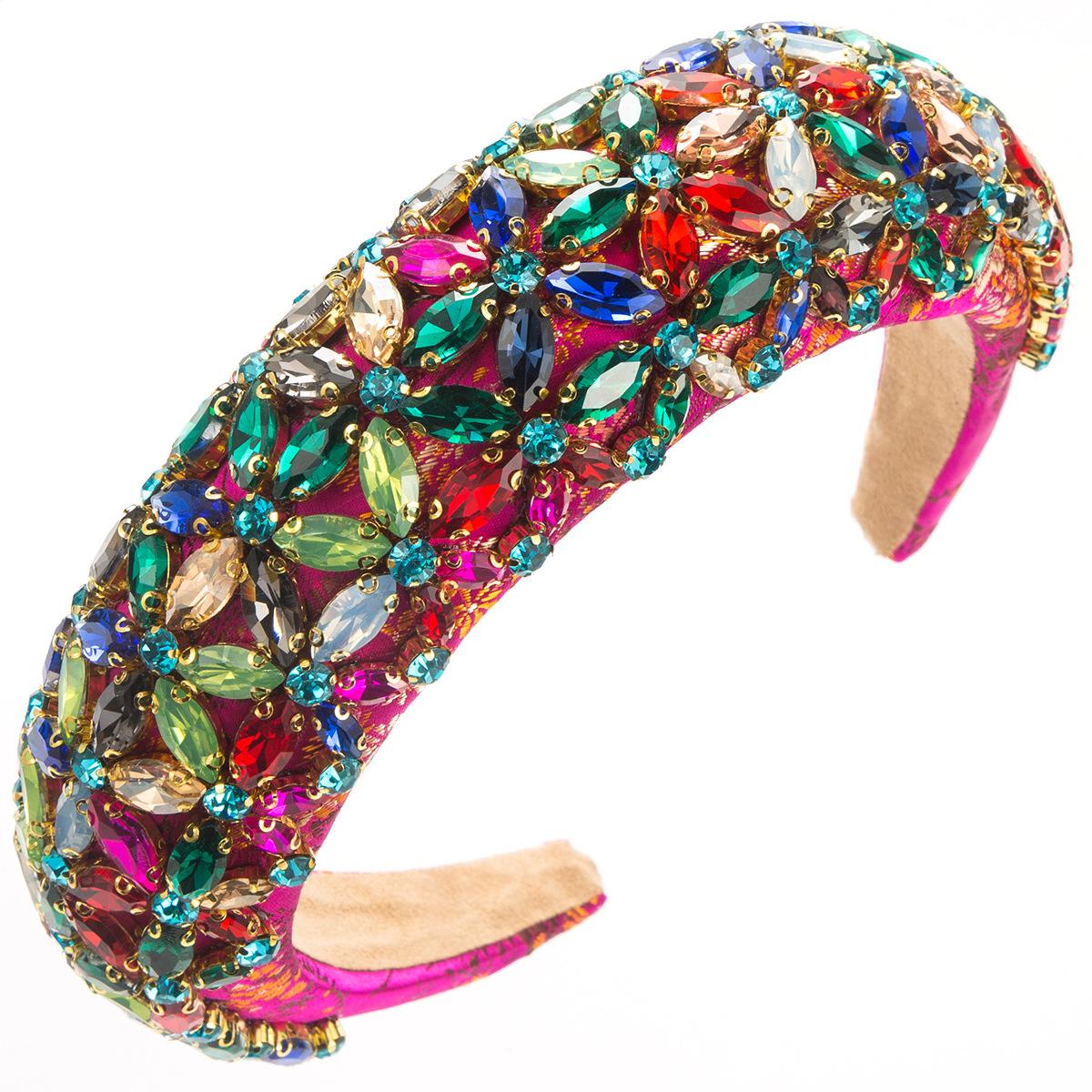 Новая Мода Ретро Барокко Тяжелая Промышленность Полный Бриллиант Супер Блеск Повязка на Голову Роскошный Дворцовый Стиль Аксессуары для Волос для Женщин