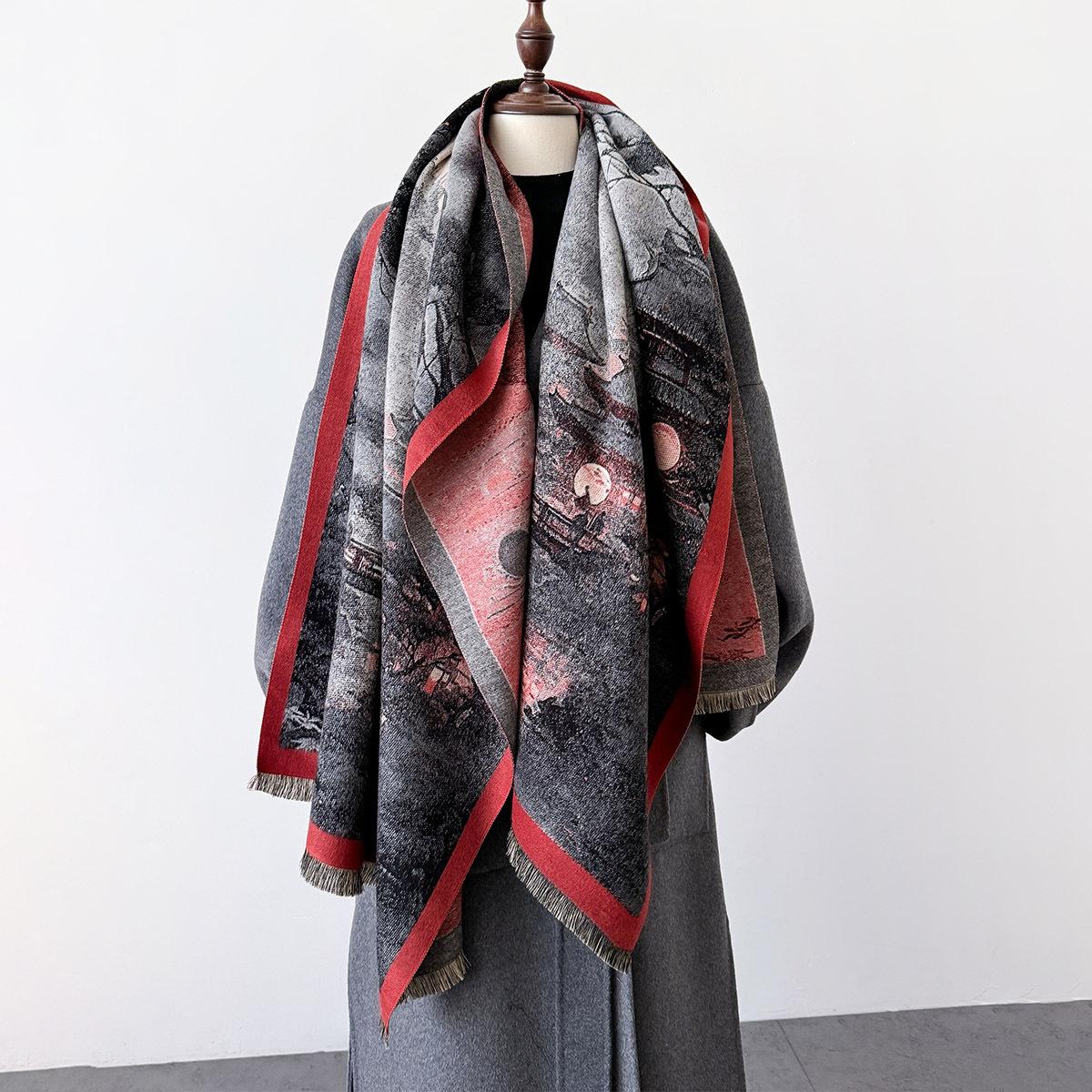 High Quality Women Oil Painting Art Scarf Two-sided Fashion Scarves Autumn Winter Fashion Warm Wraps Cashmere Shawl Soft Caped 65X180cm
High Quality Women Oil Painting Art Scarf Two-sided Fashion Scarves Autumn Winter Fashion Warm Wraps Cashmere Shawl Soft Caped 65X180cm