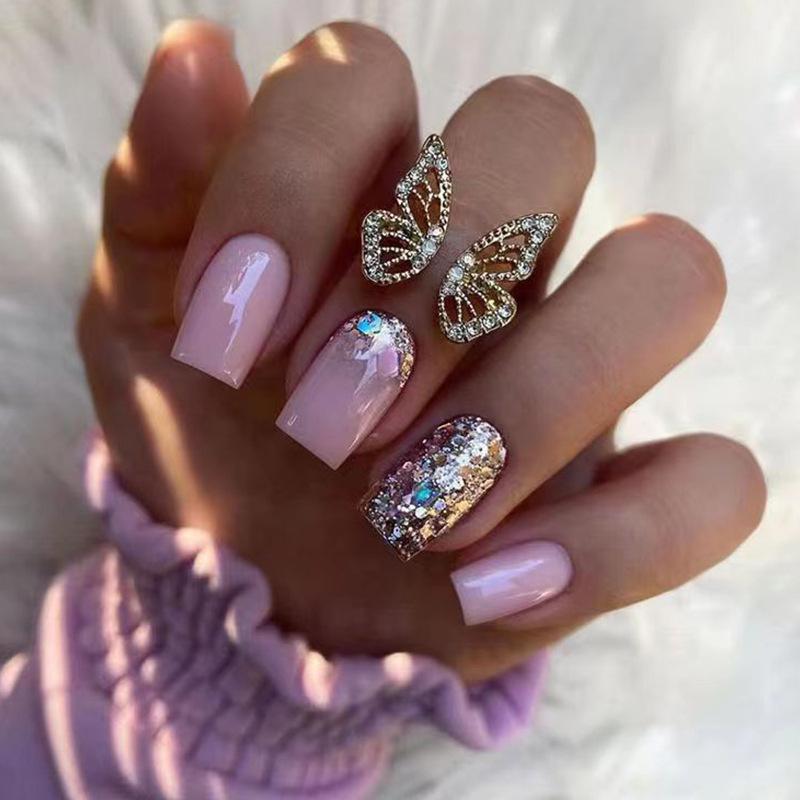 24-Piece Box of Pink Shiny Press-On Nails: Medium-Long Length European Square for a Sweet, Tender Look
24-Piece Box of Pink Shiny Press-On Nails: Medium-Long Length European Square for a Sweet, Tender Look
