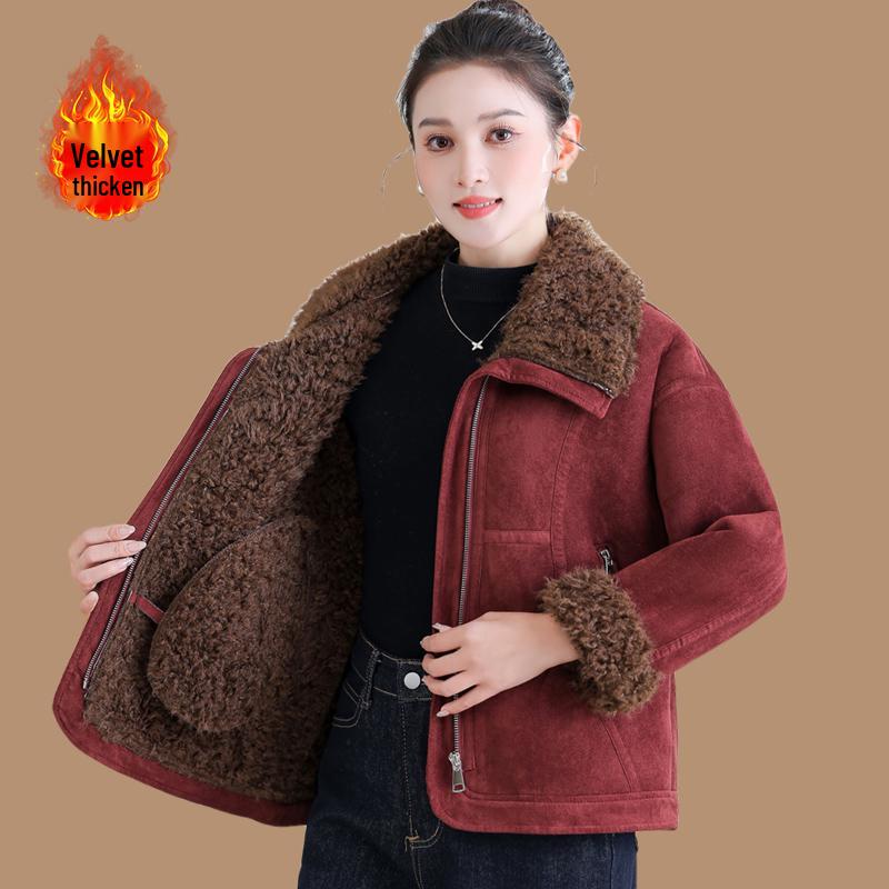 Mom s Lambswool Leather Short Jacket for Middle-Aged Women - Warm, Fashionable, Plus Velvet & Thick Cotton XL (90-105 jin) червоний
Mom s Lambswool Leather Short Jacket for Middle-Aged Women - Warm, Fashionable, Plus Velvet & Thick Cotton XL (90-105 jin) червоний