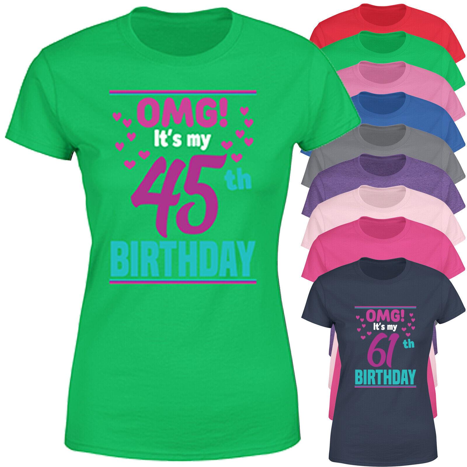 Personalised OMG Its My Birthday Womens 100% Cotton T-shirt Mens Tees Top 45 Year Old Ladies Tee Top XL
Personalised OMG Its My Birthday Womens 100% Cotton T-shirt Mens Tees Top 45 Year Old Ladies Tee Top XL