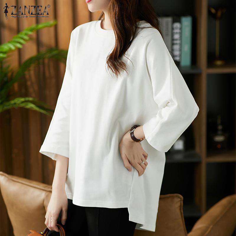 ZANZEA Свободные повседневные летние блузки с длинными рукавами и круглым вырезом
ZANZEA Свободные повседневные летние блузки с длинными рукавами и круглым вырезом