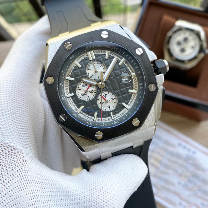2024 Чоловічий висококласний кварцовий годинник Royal Oak з шістьма стрілками та силіконово-сталевим ремінцем
2024 Чоловічий висококласний кварцовий годинник Royal Oak з шістьма стрілками та силіконово-сталевим ремінцем