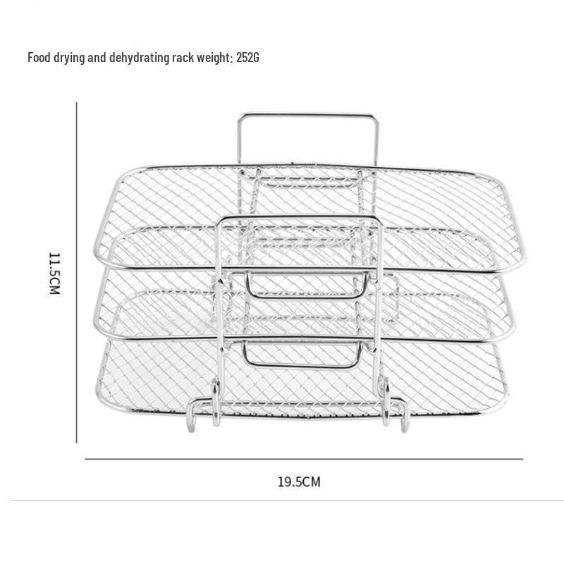 304 Stainless Steel Multifunctional Air Fryer Grill Rack: Thickened, Multi-layer, Detachable Storage for Draining Fruits & Vegetables
304 Stainless Steel Multifunctional Air Fryer Grill Rack: Thickened, Multi-layer, Detachable Storage for Draining Fruits & Vegetables