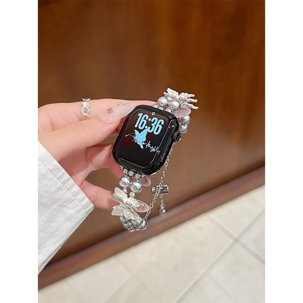 Glass Butterfly Pearl Bracelet Compatible with iWatch Strap 38mm 40mm 41mm 42mm 44mm 45mm 49mm Fashionable Handmade Strap 42/44/45/46/49 сірий
Glass Butterfly Pearl Bracelet Compatible with iWatch Strap 38mm 40mm 41mm 42mm 44mm 45mm 49mm Fashionable Handmade Strap 42/44/45/46/49 сірий