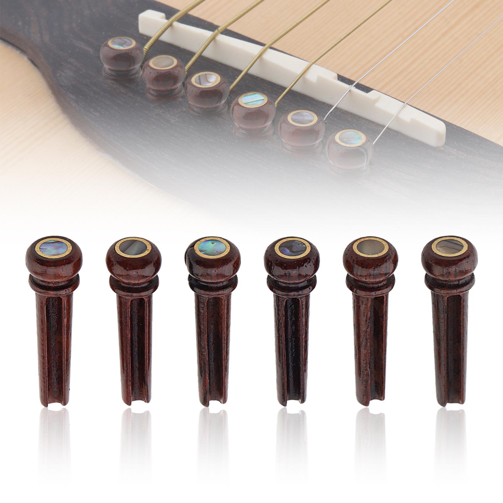 6 pcs Cocobolo Acoustic Guitar Bridge Pins with Abalone Dot Inlay Replacement Parts
6 pcs Cocobolo Acoustic Guitar Bridge Pins with Abalone Dot Inlay Replacement Parts