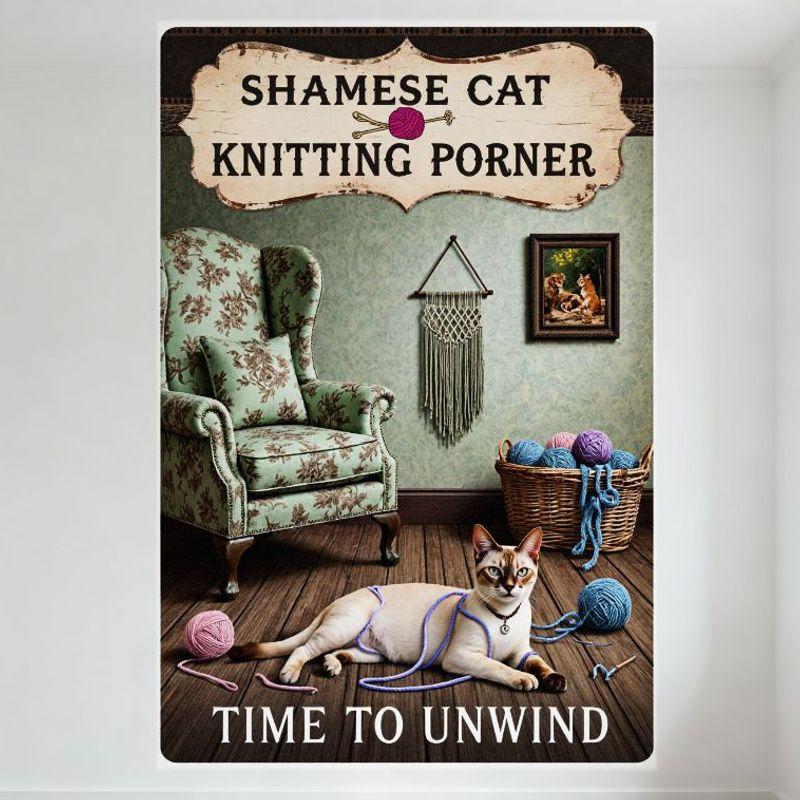 Shamese Cat Knitting Vintage Metal Tin Sign Cozy Home Decor for Wall with Yarn & Knitting Tools, TIME TO UNWIND Art Poster for B 20x30cm(7.8x11.8inch)
Shamese Cat Knitting Vintage Metal Tin Sign Cozy Home Decor for Wall with Yarn & Knitting Tools, TIME TO UNWIND Art Poster for B 20x30cm(7.8x11.8inch)