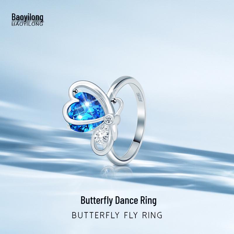 Baoyilong European & American S925 Silver Austrian Crystal Butterfly Ring for Women Size 7
Baoyilong European & American S925 Silver Austrian Crystal Butterfly Ring for Women Size 7