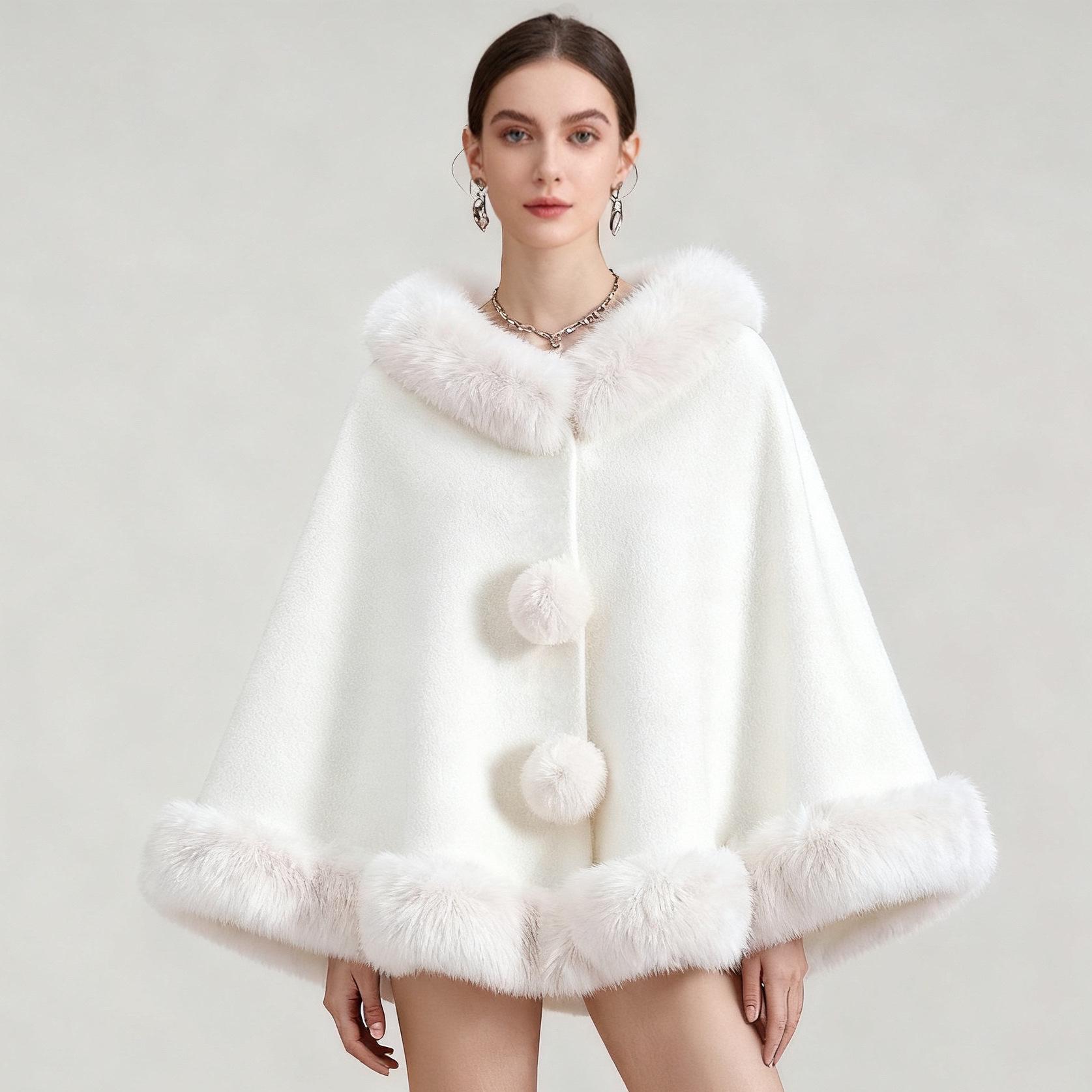 Autumn And Winter New Imitation Mink Fur Collar Shawl Cape Solid Color Wool Ball Cardigan Cheongsam Outer Cloak Jacket For Women
Autumn And Winter New Imitation Mink Fur Collar Shawl Cape Solid Color Wool Ball Cardigan Cheongsam Outer Cloak Jacket For Women