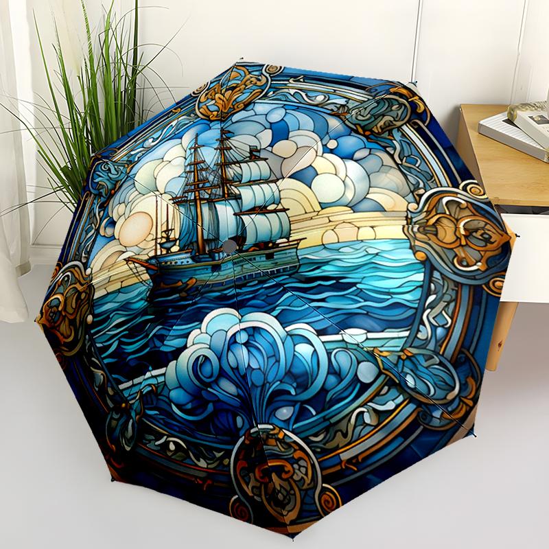 Sailing Ship Rudder Folding Umbrella Fashion Auto-Open Design 8 Iron Ribs Plastic Handle Foldable Sunshade Perfec Christmas Gift
Sailing Ship Rudder Folding Umbrella Fashion Auto-Open Design 8 Iron Ribs Plastic Handle Foldable Sunshade Perfec Christmas Gift