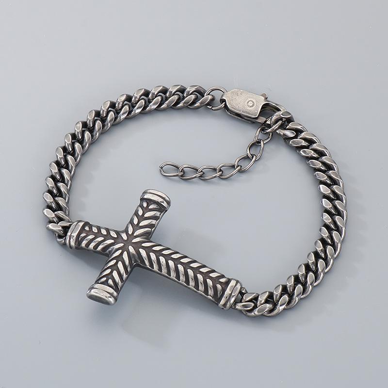 Golden Cross Cuban Link Bracelet for Men Stainless Steel Chain with Adjustable Extender Jewelry Trendy Religious Daily Accessory 19.5cm
Golden Cross Cuban Link Bracelet for Men Stainless Steel Chain with Adjustable Extender Jewelry Trendy Religious Daily Accessory 19.5cm