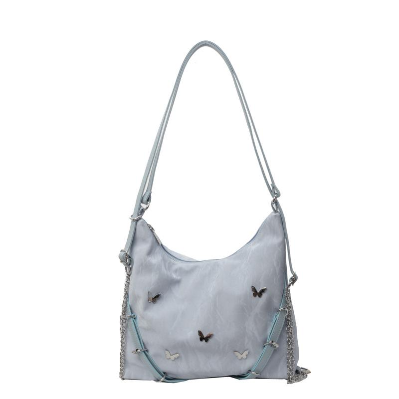 Повседневная сумка большой вместимости женская 2025 новая модная дорожная сумка через плечо с двойным плечевым ремнем многоцелевая сумка-мессенджер на одно плечо синий