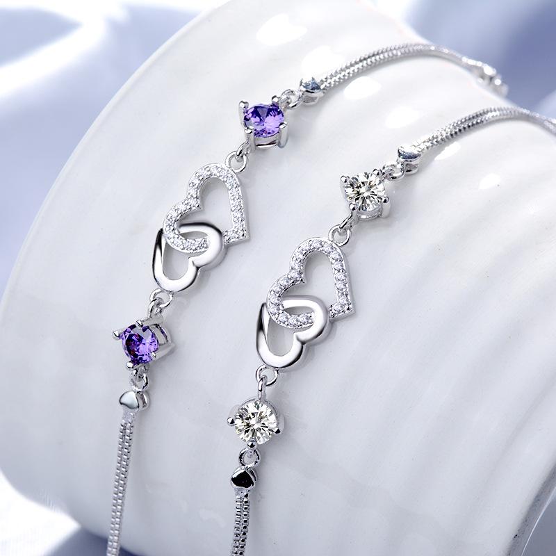 Korean Cross-Border Fashion Rhinestone & Amethyst Heart Bracelet for Women алмаз/фиолетовый
Korean Cross-Border Fashion Rhinestone & Amethyst Heart Bracelet for Women алмаз/фиолетовый