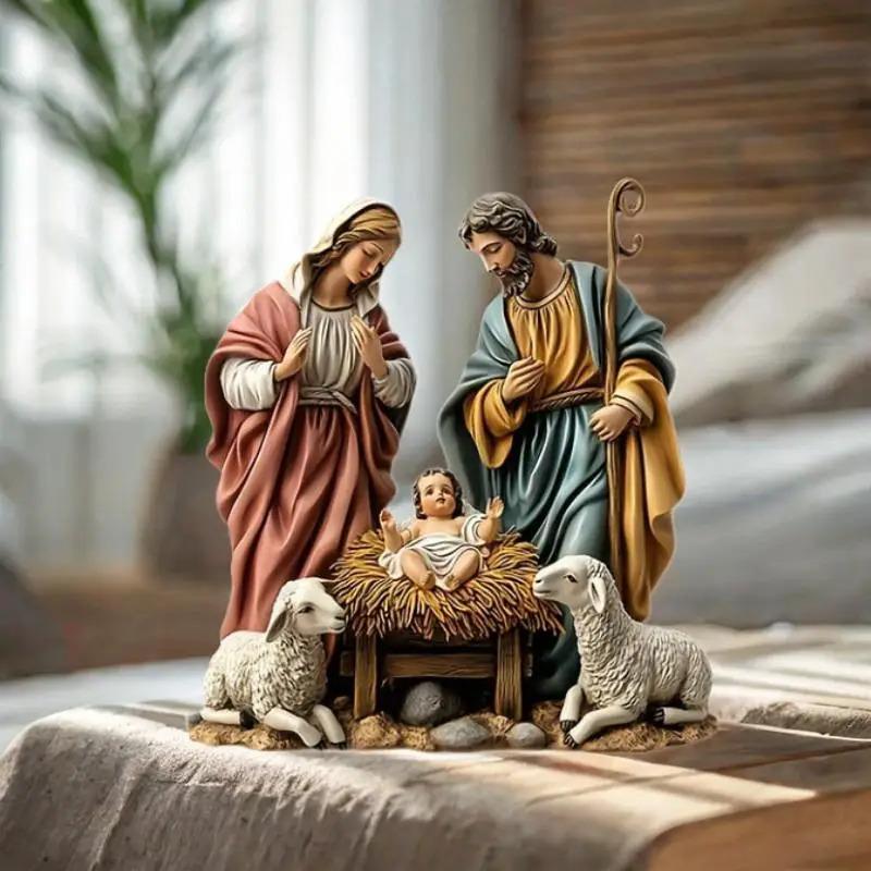 Christmas Nativity Scene Tabletop Decor Set, Religious Display Figurines, Xmas Shelf Desk Office Home Decoration Gift світло-сірого кольору
Christmas Nativity Scene Tabletop Decor Set, Religious Display Figurines, Xmas Shelf Desk Office Home Decoration Gift світло-сірого кольору