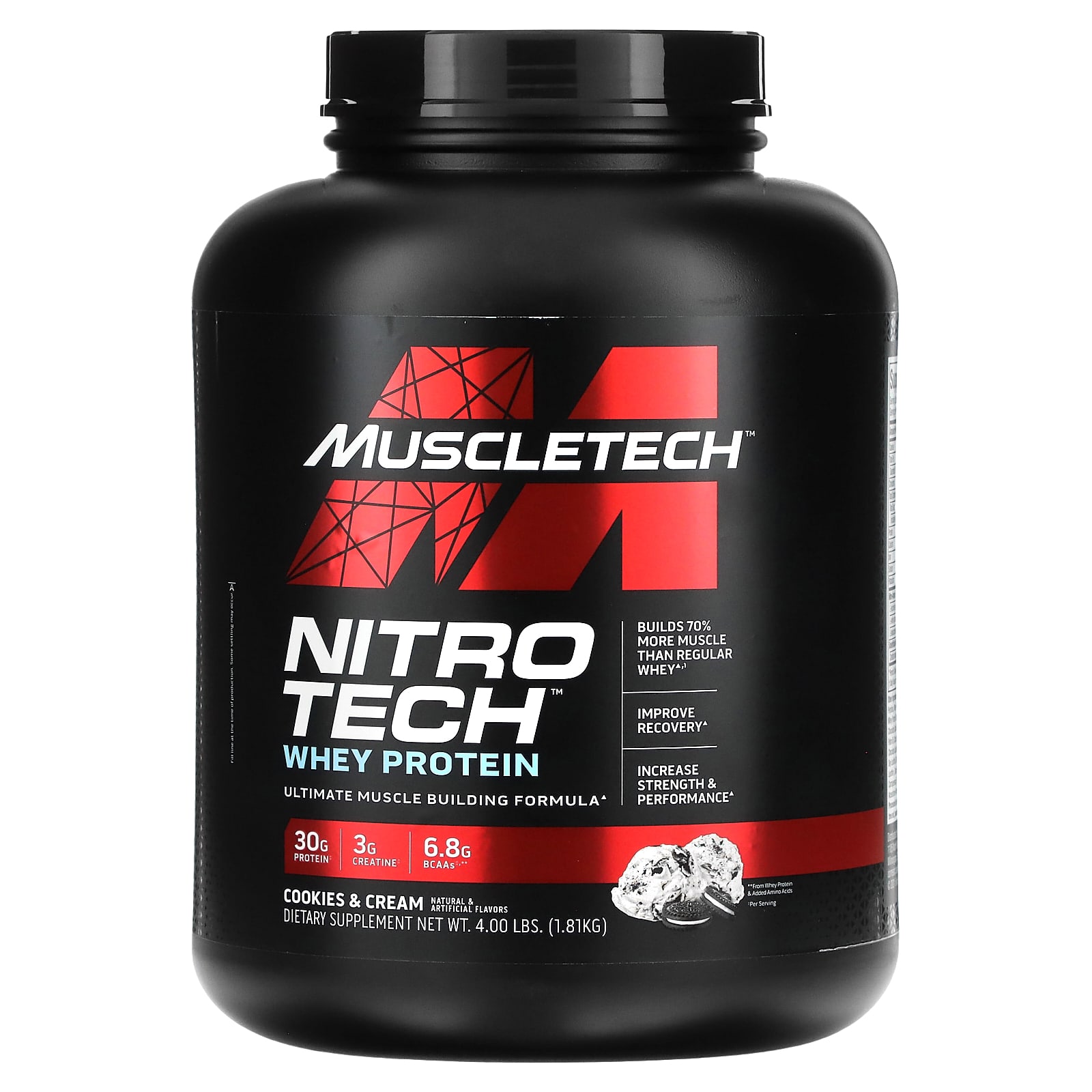 MuscleTech, Nitro-Tech® Whey Protein, Cookies & Cream, 4 lbs (1.81 kg)
MuscleTech, Nitro-Tech® Whey Protein, Cookies & Cream, 4 lbs (1.81 kg)