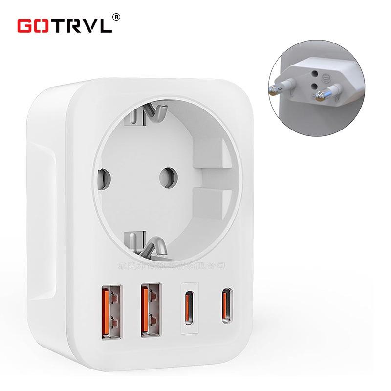 Universal Travel Adapter with Dual USB-C: EU, US, DE, UK Conversion Plug
Universal Travel Adapter with Dual USB-C: EU, US, DE, UK Conversion Plug